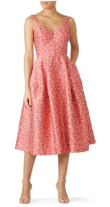 Jill Jill Stuart Pink Floral Jacquard Sweetheart Cocktail Midi Dress Size 0 Photo 0
