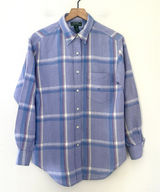 Vintage 100% LInen Lauren Ralph Lauren Button Down Shirt Sz M Plaid Preppy Indie Photo 0