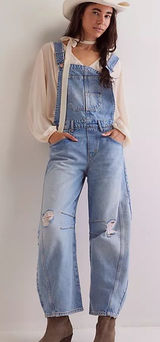 Free people We The Free Good Luck Barrel Overalls Photo 0