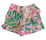 Lilly Pulitzer Faye Skort Croc My World Bright Pink Ruffled‎ Edge Tropical Print Photo 0
