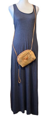 Blue size S sleeveless super soft T-shirt knit bodycon racer back maxi dress GUC Photo 0