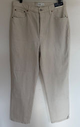 Abercrombie & Fitch Curve Love Ultra High Rise 90s Straight Jeans Beige 31‎ 12R Photo 0