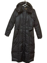 Cole Haan Down Puffer Coat Women’s S Black Detachable Hood Flawed Photo 0
