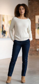 Banana Republic Shimmer Chevron Knit Sweater Ivory Metallic Boat Neck Womens M‎ Photo 0