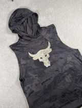 Under Armour Sleeveless Hoodie Women's L Gray Project Rock Camouflage Logo Photo 0