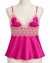 Victorias Secret M Babydoll Camisole Pink Lace Trim Satin Bow Y2K Coquette Silky Photo 0