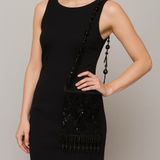 Todd Anthony Black Beaded Sequin Evening Bag‎ Vintage Flapper Purse Photo 0