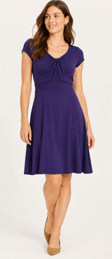 NWOT Boden Purple Knot Front Jersey Dress Women’s Size 6 Photo 0