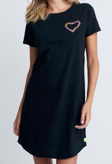 Lisa Todd Cotton Love Spell‎ Tunic Dress Embroidered Heart Size L Photo 0