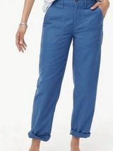 J. Crew Blue Cotton Utility Patch Pocket Camp Pants Preppy Size 10 Photo 0