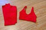 WILO Anthropologie The Label Sports Bra & leggings size small red Photo 0