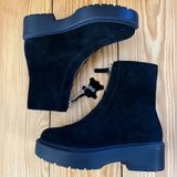 Steve Madden Black Suede Combat Moto Boots Photo 0