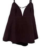 Mango MNG Selection Brown Deep V-Neck Peplum Camisole NWT Size L‎ Contemporary Photo 0