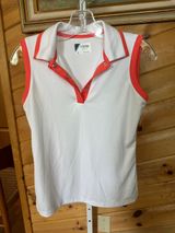 Izod White & Coral Sleeveless Golf shirt Photo 0
