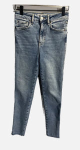 We The Free Skinny Jeans Womens 26 Blue High Rise Raw‎ Hem Frayed Denim Casual Photo 0