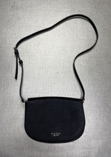 Kate Spade Black Saffiano Leather‎ Flap Style Small Crossbody Bag Purse ~ Euc Photo 0