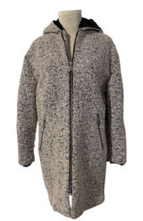 TOPSHOP Abigail Gray Boucle Hooded Wool Blend Coat Size‎ 6 Classic Warm Winter Photo 0