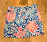 Lilly Pulitzer Pink, Blue & Aqua Scalloped‎ Hem Mini Skirt 8 Photo 0