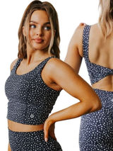 Astoria M Luxe Ignite Sport Bra Black Speckle Running Yoga Active Workout Summer Photo 0