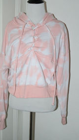 Free People Movement Tie Dye Believer Lace Up Sweatshirt Hoodie Peach Size S Photo 0