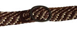 American Eagle Women Leather Belt S/M Brown Metallic Braided Boho Buckle Indie Photo 0