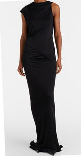 Rick Owens Lilies Shailee Draped Dress Gown Black Avant Garde Draped Size US 2 Photo 0