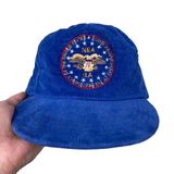 Vintage Blue Corduroy Trucker NRA Hat Photo 0