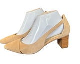 Cole Haan Caia 55 Brush Tan Suede D’Orsay Block Heel Pumps Size 8B Photo 0