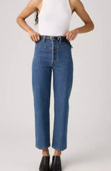 New Levi's Premium 28x27 Ribcage Western Yoke Women's Jeans Valley View Stone Photo 0