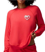 Spiritual Gangster Heart Forever Sweatshirt Women L Red Loungewear Streetwear Photo 0