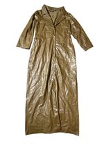 Zara Faux Leather Maxi Trench Coat Jacket Dress Small Brown Khaki Long Photo 0