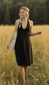 Patagonia Iliana Knee Length Halter Dress Women's Size XS Black‎ Outdoor Travel Photo 0