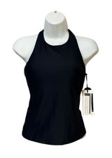 Calia Womens Black High Neck Racerback Tankini Swim Top UPF 50+ Small NWT Photo 0