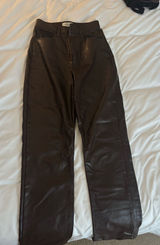 Abercrombie 90s Leather Pants Straight Ultra High-Rise Photo 0