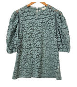 Adiva Top Sz M Puff Sleeve Floral Lace Top Cottagecore Femme Whimsy Blouse‎ Photo 0