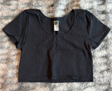 Wild Fable Ribbed Crop Top - Black XL Photo 0