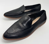 New Vince Camuto Womens Finetta Black Leather Embossed Pointed Toe Loafers 9 Photo 0