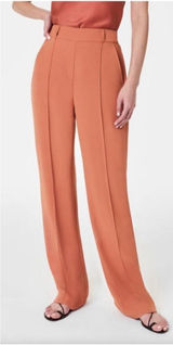 NEW SPANX Carefree Crepe Trouser Straight Wide Leg Sedona Size Medium Petite Photo 0