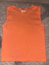 Moa Moa Bright Orange Sleeveless Tank Top Photo 0