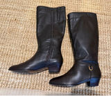 Selby ComfortFlex Brown Leather Riding Boots Low Heel Women’s 7M Brazil Photo 0