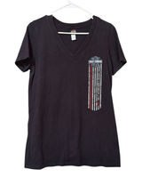 Harley Davidson Motorcycles Women’s V-Neck Size Large Waukon Iowa T‎ Shirt Photo 0