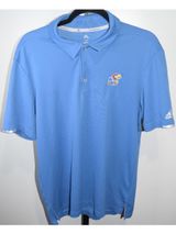 Adidas Climachill Golf Polo Mens Medium Blue Kansas Jayhawks Embroidered Logo Photo 0