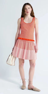 Free Assembly stripped Skirt Set M Orange Size M Photo 0