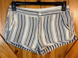 Free People FP Womens Night Moves Shorts Stripe Cotton Blue White Nautical Sz 4 Photo 0
