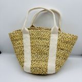 Aerie Tan Straw Handbag New Drawstring Lined Summer Beach Tropical Vacation Photo 0