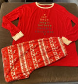 Women’s Holiday Christmas Pajama Set 2 Piece Joy Hope Magic Size 3XL NEW Photo 0