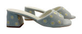 Oasis‎ Society Altar'd State Olive Denim Daisy Embroidered Mules Sandals New 7.5 Photo 0