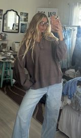 Brown Oversized Long sleeve Size L Photo 0