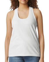 3 Pack Of Gildan Ladies Womens Size Small Softstyle CVC Racerback Tank White Photo 0