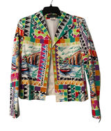 Harvé Benard Benard Holtzman Novelty Print Blazer Sailboat Scenic Multi‎ Color 8 Photo 0